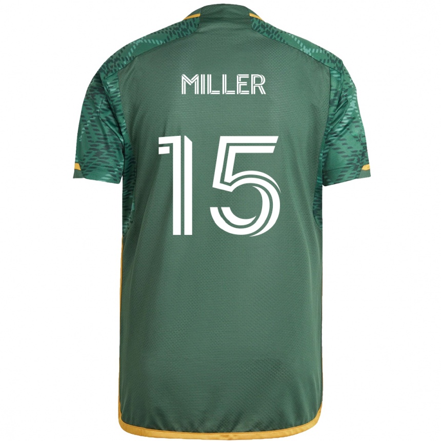 Kids Football Eric Miller #15 Green Orange Home Jersey 2024/25 T-Shirt Australia