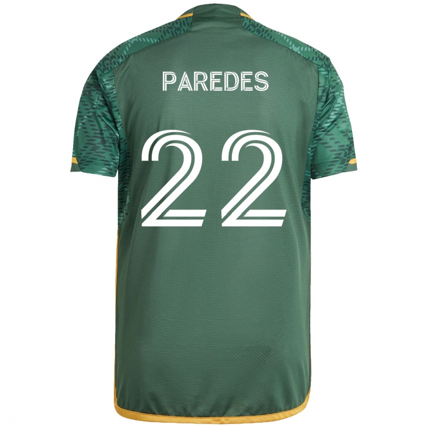 Kids Football Cristhian Paredes #22 Green Orange Home Jersey 2024/25 T-Shirt Australia