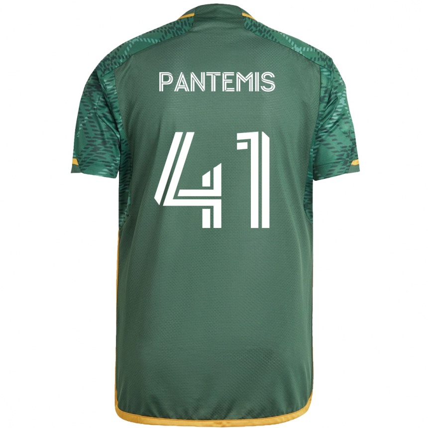 Kids Football James Pantemis #41 Green Orange Home Jersey 2024/25 T-Shirt Australia