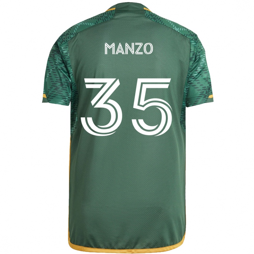 Kids Football Alexis Manzo #35 Green Orange Home Jersey 2024/25 T-Shirt Australia