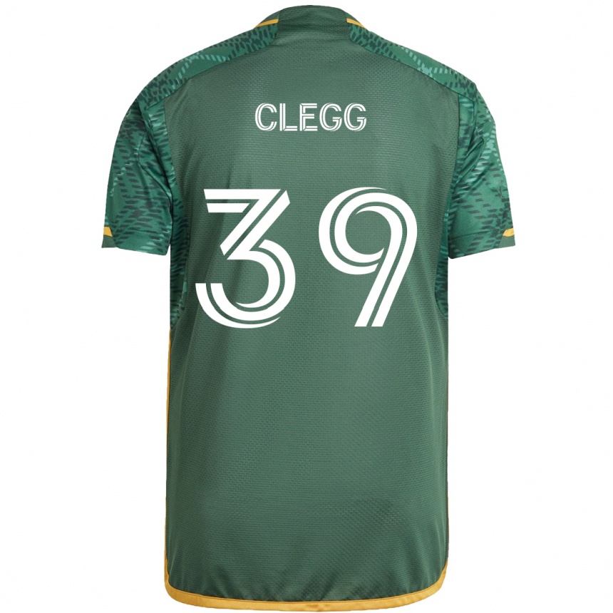 Kids Football Tyler Clegg #39 Green Orange Home Jersey 2024/25 T-Shirt Australia