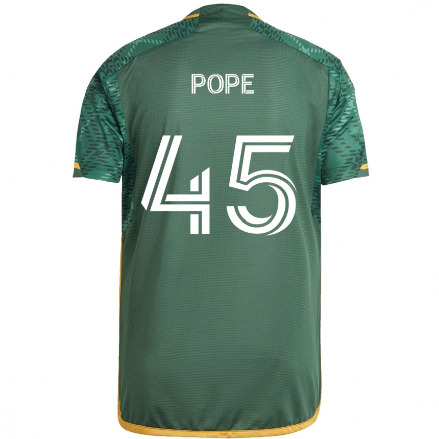 Kids Football Blake Pope #45 Green Orange Home Jersey 2024/25 T-Shirt Australia