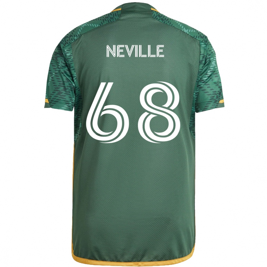 Kids Football Harvey Neville #68 Green Orange Home Jersey 2024/25 T-Shirt Australia