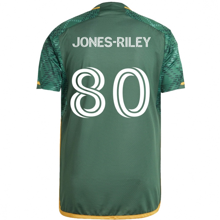 Kids Football Jaden Jones-Riley #80 Green Orange Home Jersey 2024/25 T-Shirt Australia