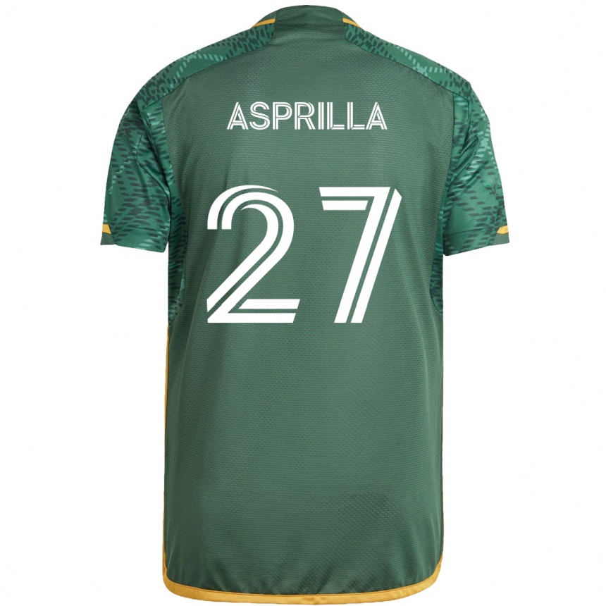 Kids Football Dairon Asprilla #27 Green Orange Home Jersey 2024/25 T-Shirt Australia