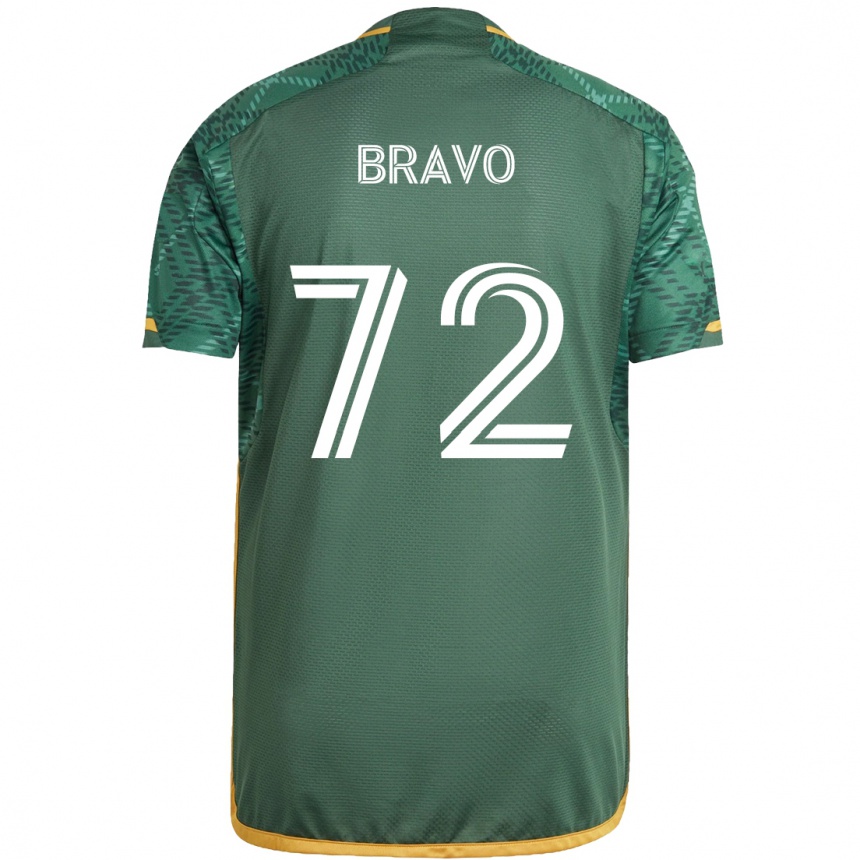 Kids Football Julian Bravo #72 Green Orange Home Jersey 2024/25 T-Shirt Australia