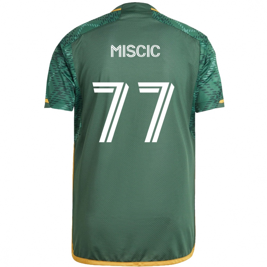 Kids Football Selmir Miscic #77 Green Orange Home Jersey 2024/25 T-Shirt Australia