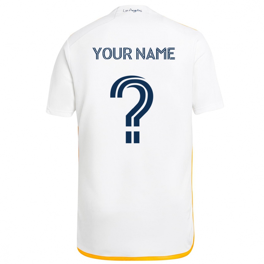 Kids Football Your Name #0 White Yellow Home Jersey 2024/25 T-Shirt Australia