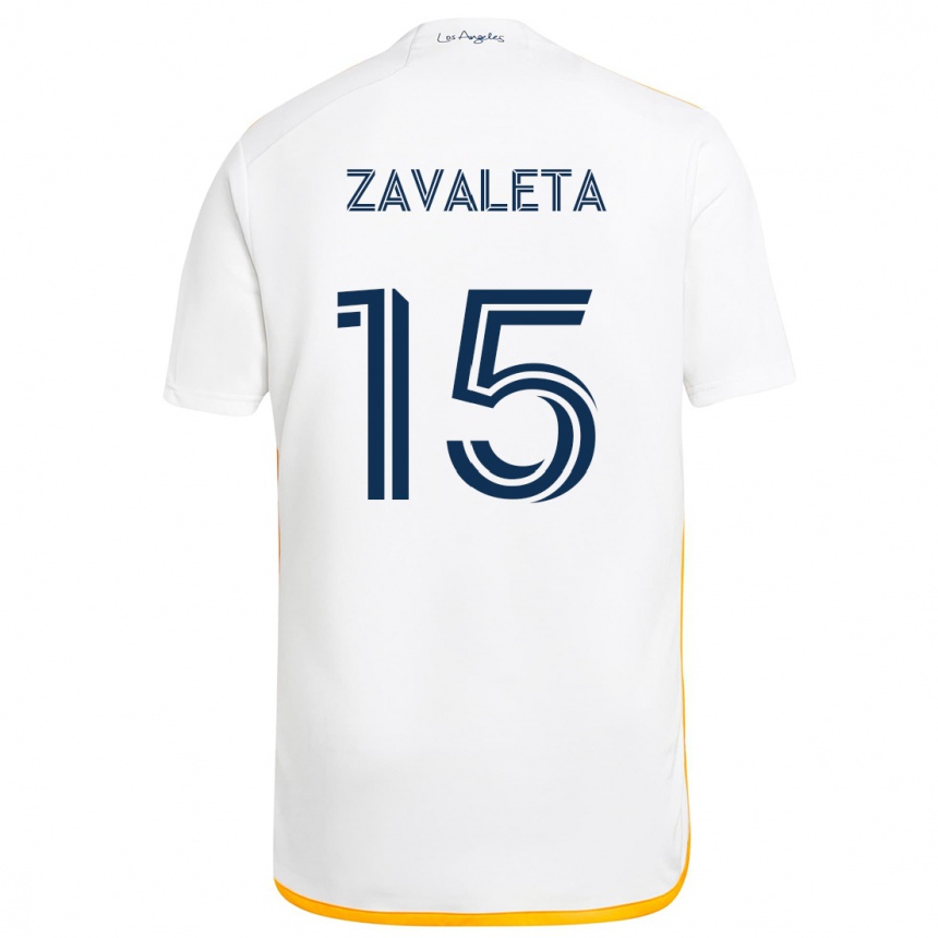 Kids Football Eriq Zavaleta #15 White Yellow Home Jersey 2024/25 T-Shirt Australia