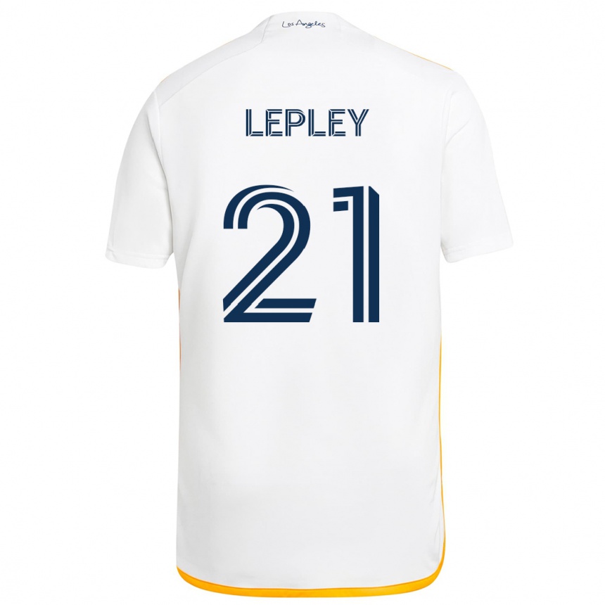 Kids Football Tucker Lepley #21 White Yellow Home Jersey 2024/25 T-Shirt Australia