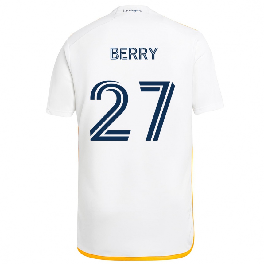 Kids Football Miguel Berry #27 White Yellow Home Jersey 2024/25 T-Shirt Australia