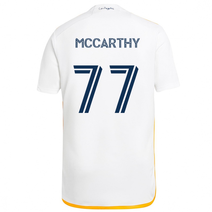 Kids Football John Mccarthy #77 White Yellow Home Jersey 2024/25 T-Shirt Australia