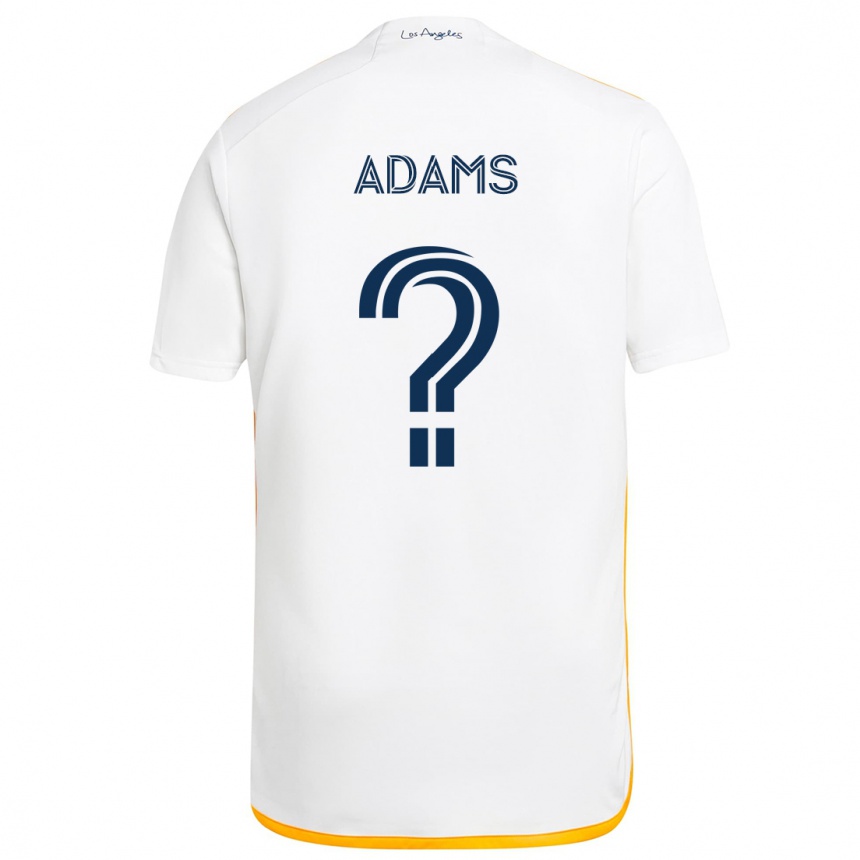 Kids Football Lucca Adams #0 White Yellow Home Jersey 2024/25 T-Shirt Australia