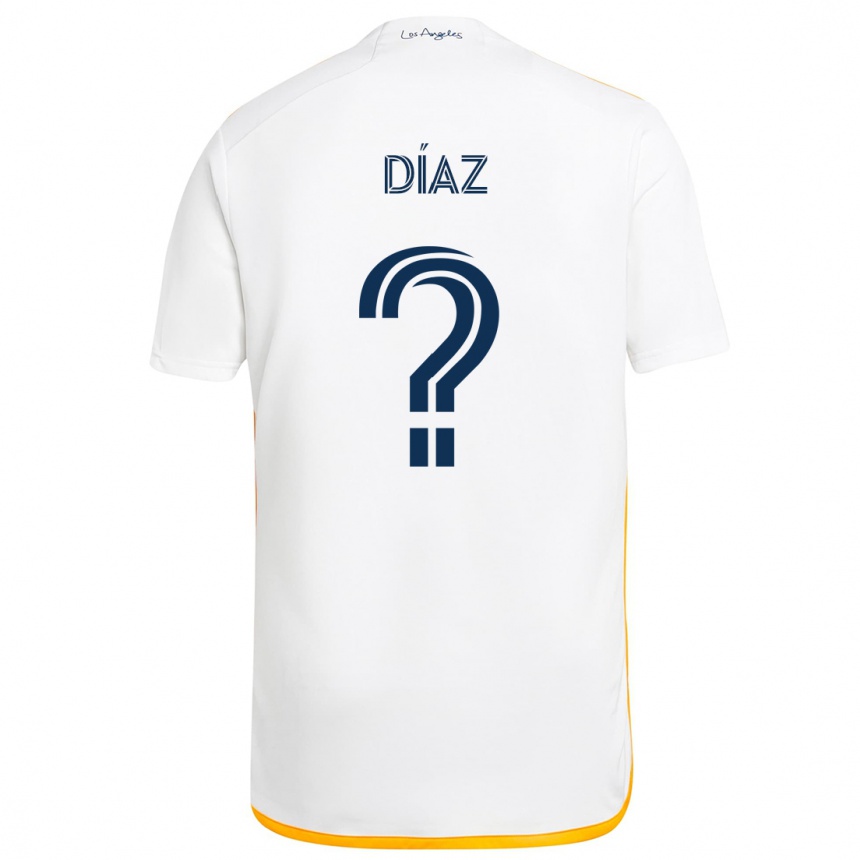 Kids Football Carlos Díaz #0 White Yellow Home Jersey 2024/25 T-Shirt Australia