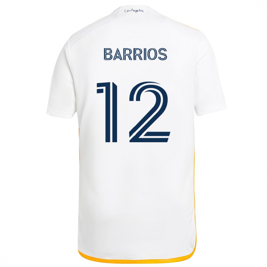 Kids Football Michael Barrios #12 White Yellow Home Jersey 2024/25 T-Shirt Australia