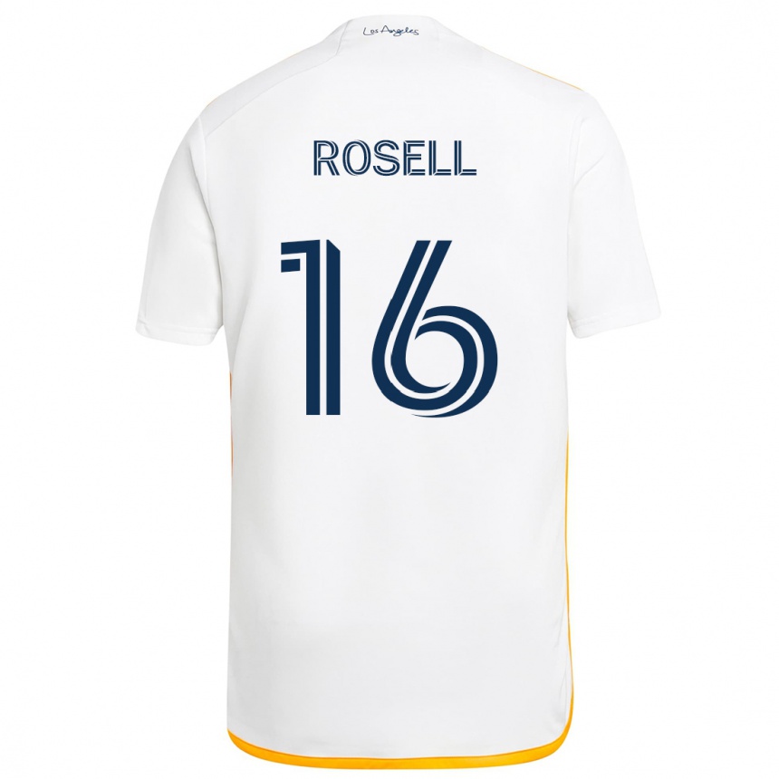 Kids Football Uri Rosell #16 White Yellow Home Jersey 2024/25 T-Shirt Australia