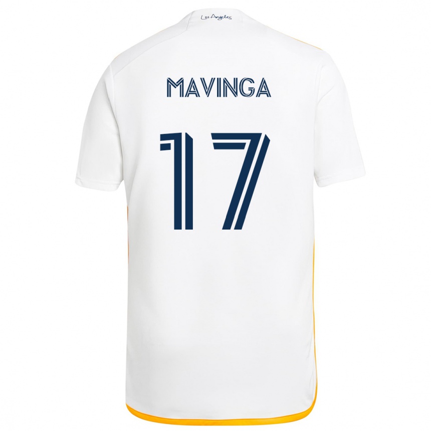 Kids Football Chris Mavinga #17 White Yellow Home Jersey 2024/25 T-Shirt Australia