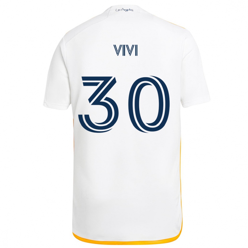 Kids Football Gino Vivi #30 White Yellow Home Jersey 2024/25 T-Shirt Australia