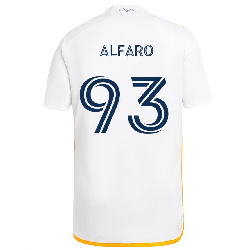 Kids Football Tony Alfaro #93 White Yellow Home Jersey 2024/25 T-Shirt Australia