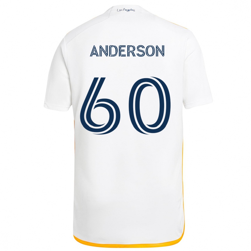 Kids Football Nolan Anderson #60 White Yellow Home Jersey 2024/25 T-Shirt Australia