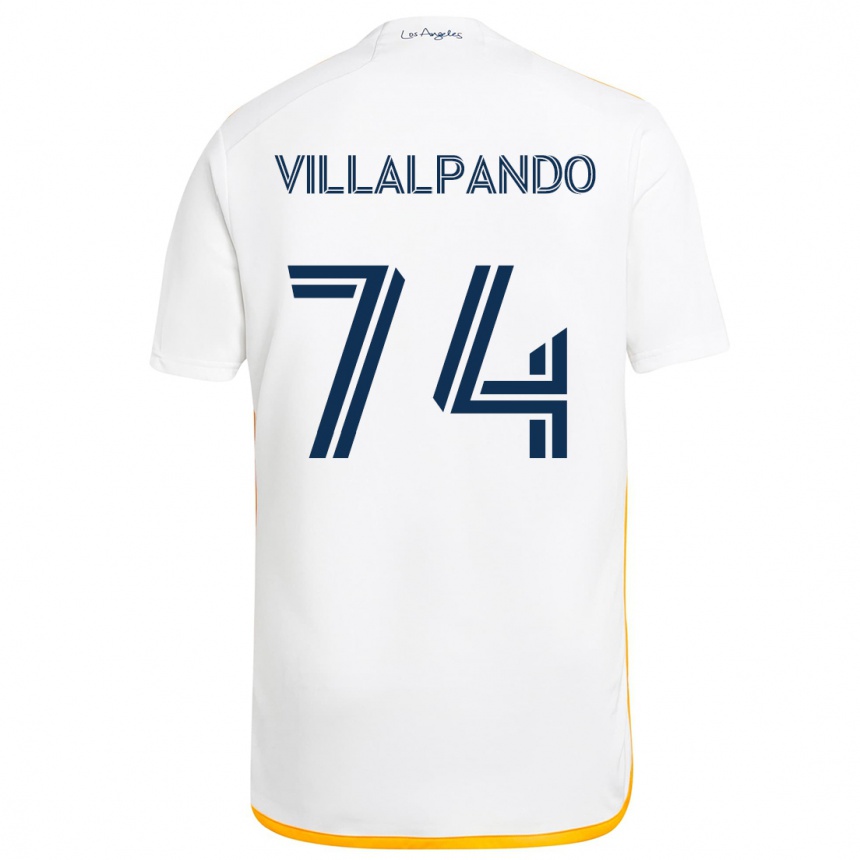 Kids Football Sergio Villalpando #74 White Yellow Home Jersey 2024/25 T-Shirt Australia