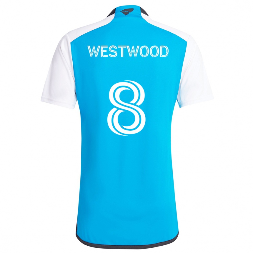 Kids Football Ashley Westwood #8 Blue White Home Jersey 2024/25 T-Shirt Australia