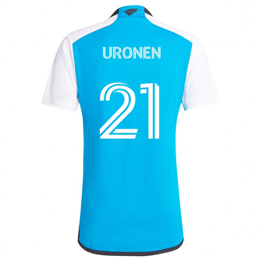 Kids Football Jere Uronen #21 Blue White Home Jersey 2024/25 T-Shirt Australia