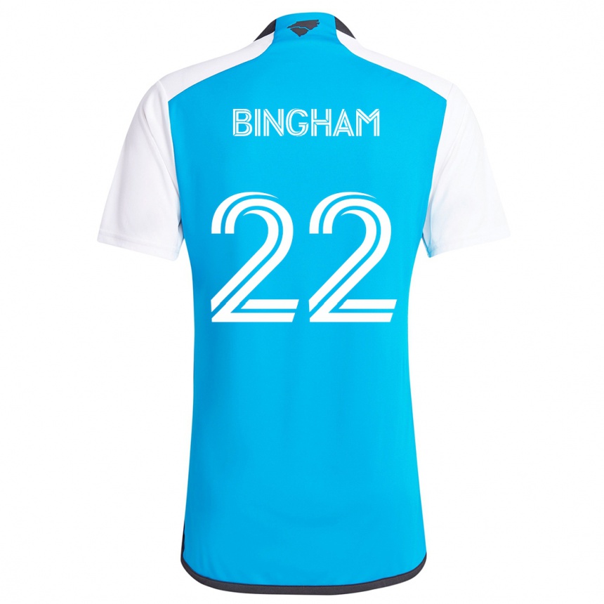 Kids Football David Bingham #22 Blue White Home Jersey 2024/25 T-Shirt Australia