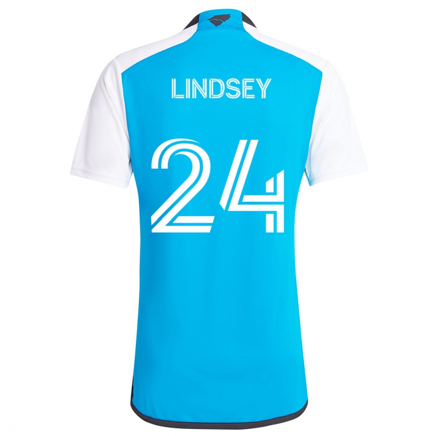 Kids Football Jaylin Lindsey #24 Blue White Home Jersey 2024/25 T-Shirt Australia