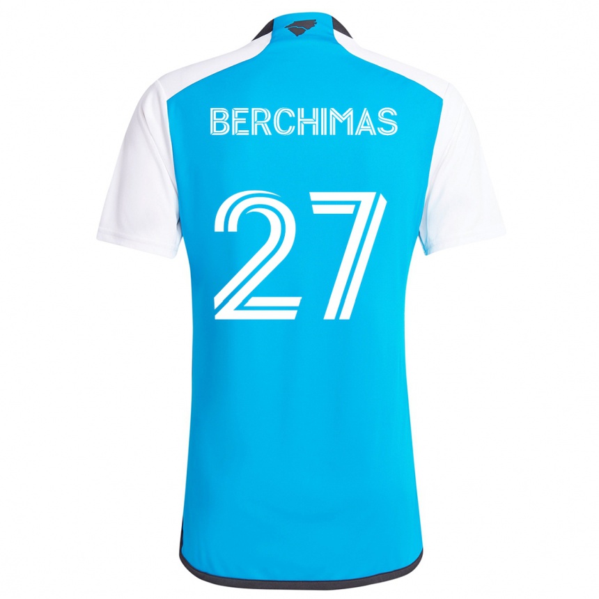 Kids Football Nimfasha Berchimas #27 Blue White Home Jersey 2024/25 T-Shirt Australia