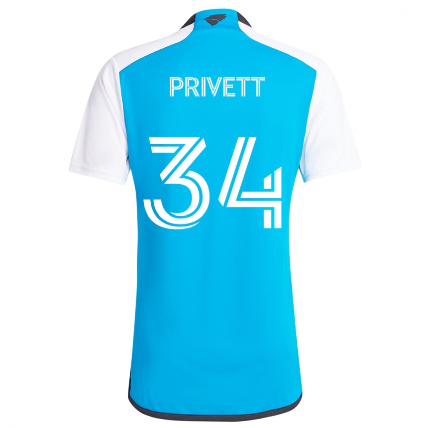 Kids Football Andrew Privett #34 Blue White Home Jersey 2024/25 T-Shirt Australia