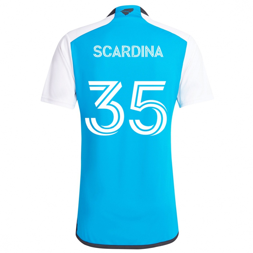 Kids Football Nick Scardina #35 Blue White Home Jersey 2024/25 T-Shirt Australia