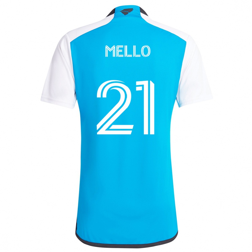 Kids Football Vinicius Mello #21 Blue White Home Jersey 2024/25 T-Shirt Australia