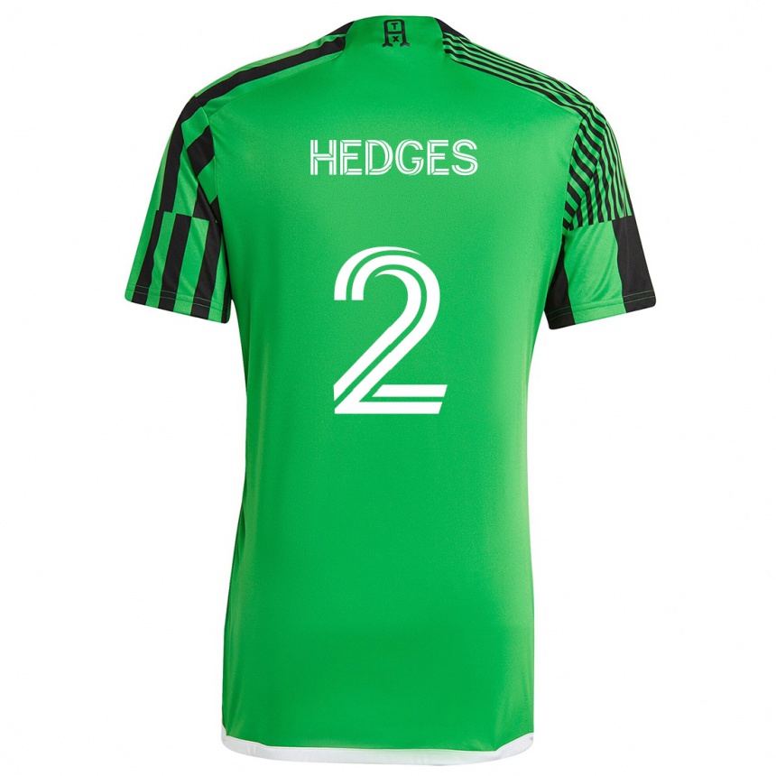 Kids Football Matt Hedges #2 Green Black Home Jersey 2024/25 T-Shirt Australia