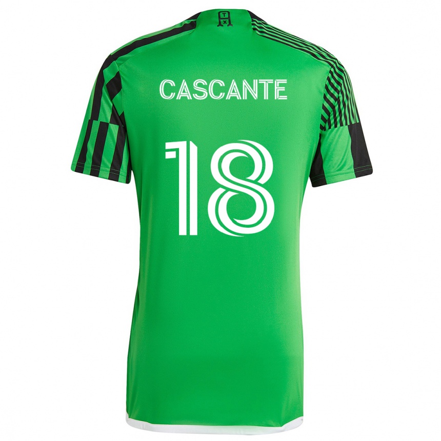 Kids Football Julio Cascante #18 Green Black Home Jersey 2024/25 T-Shirt Australia