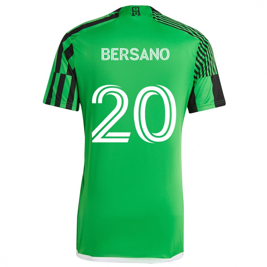 Kids Football Matt Bersano #20 Green Black Home Jersey 2024/25 T-Shirt Australia