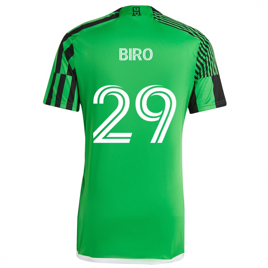 Kids Football Guilherme Biro #29 Green Black Home Jersey 2024/25 T-Shirt Australia