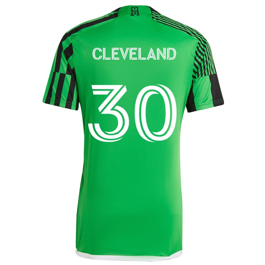 Kids Football Stefan Cleveland #30 Green Black Home Jersey 2024/25 T-Shirt Australia