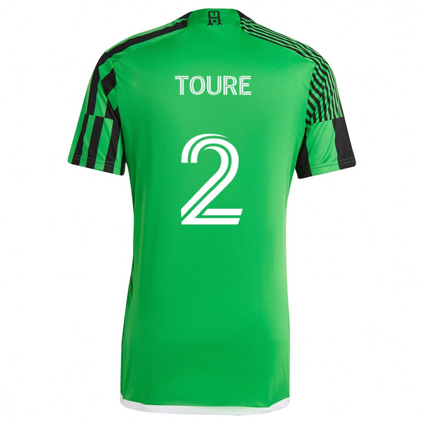 Kids Football Cheick Touré #2 Green Black Home Jersey 2024/25 T-Shirt Australia