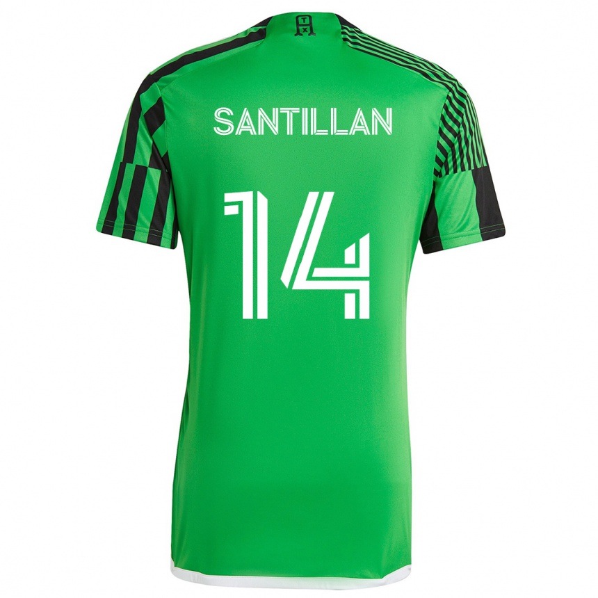 Kids Football Jonathan Santillan #14 Green Black Home Jersey 2024/25 T-Shirt Australia