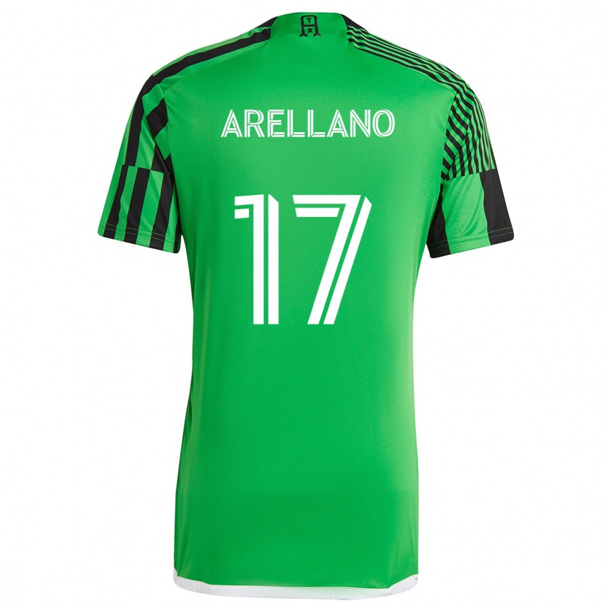 Kids Football Bryan Arellano #17 Green Black Home Jersey 2024/25 T-Shirt Australia