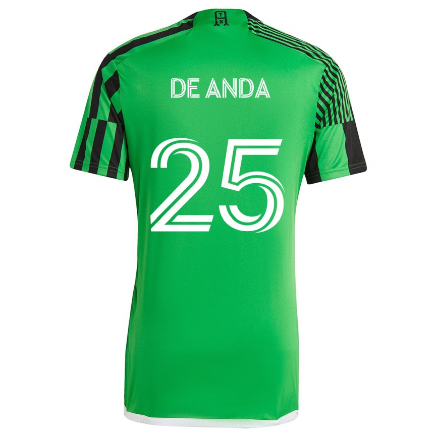 Kids Football Anthony De Anda #25 Green Black Home Jersey 2024/25 T-Shirt Australia