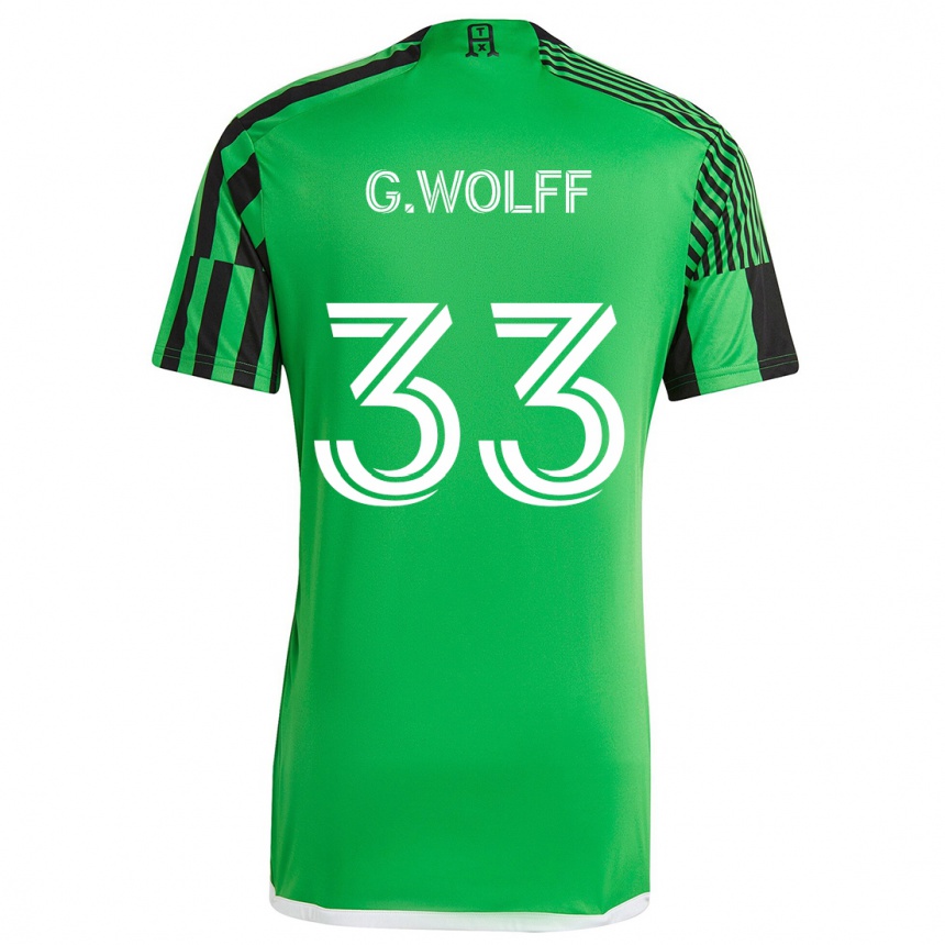 Kids Football Gavin Wolff #33 Green Black Home Jersey 2024/25 T-Shirt Australia