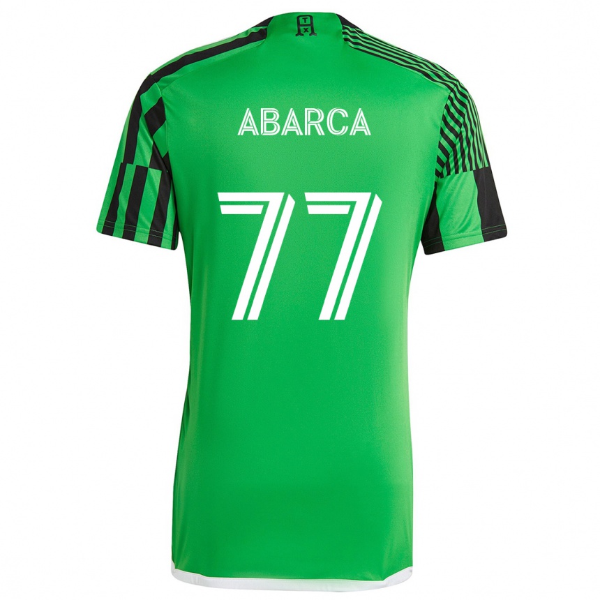 Kids Football Diego Abarca #77 Green Black Home Jersey 2024/25 T-Shirt Australia