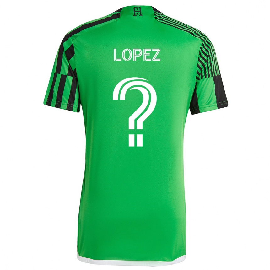 Kids Football Eric López #0 Green Black Home Jersey 2024/25 T-Shirt Australia