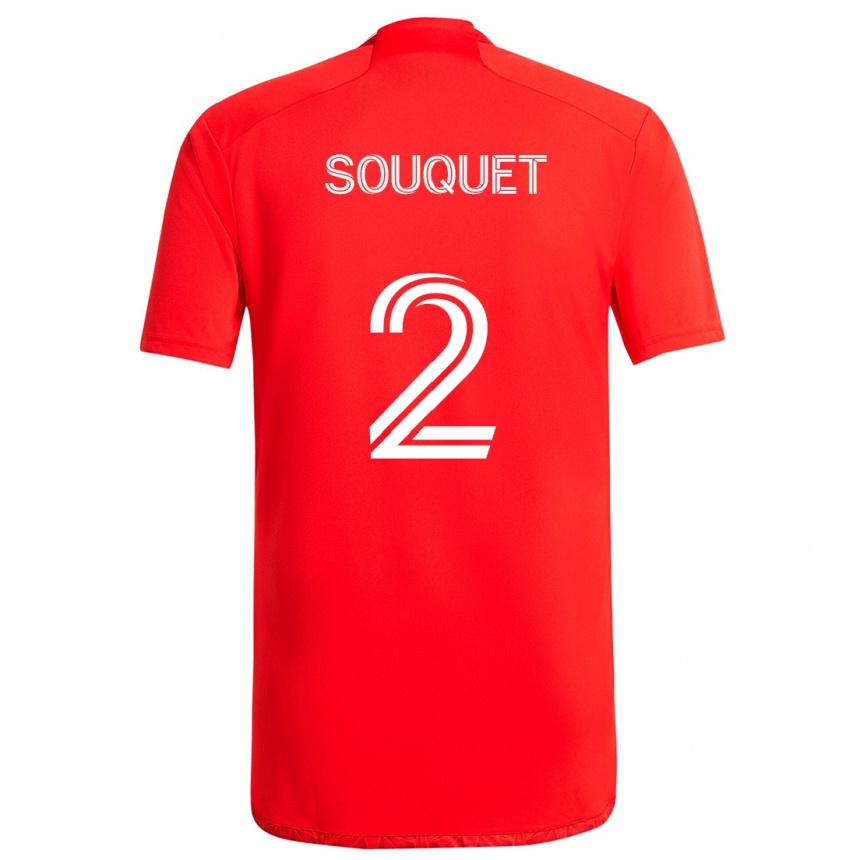 Kids Football Arnaud Souquet #2 Red White Home Jersey 2024/25 T-Shirt Australia