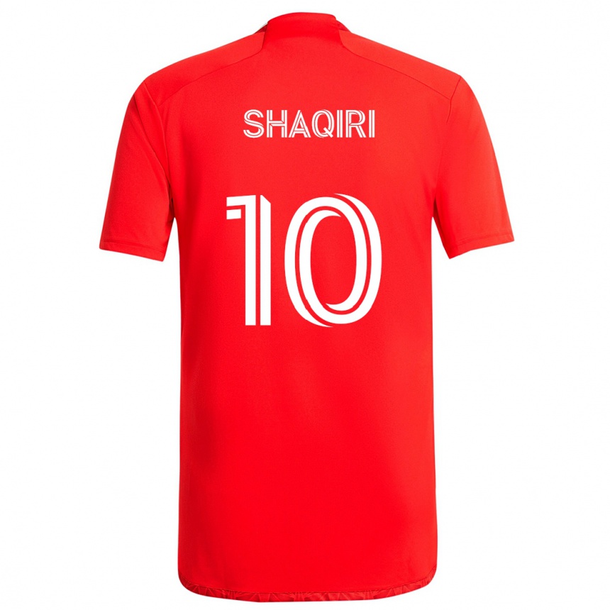 Kids Football Xherdan Shaqiri #10 Red White Home Jersey 2024/25 T-Shirt Australia