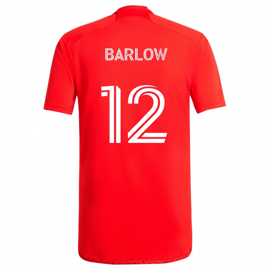 Kids Football Tom Barlow #12 Red White Home Jersey 2024/25 T-Shirt Australia