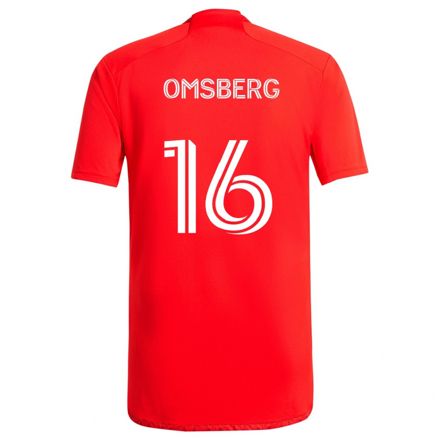 Kids Football Wyatt Omsberg #16 Red White Home Jersey 2024/25 T-Shirt Australia