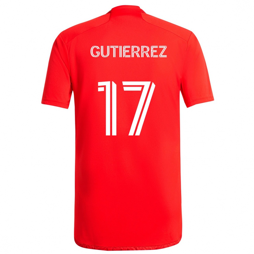 Kids Football Brian Gutiérrez #17 Red White Home Jersey 2024/25 T-Shirt Australia